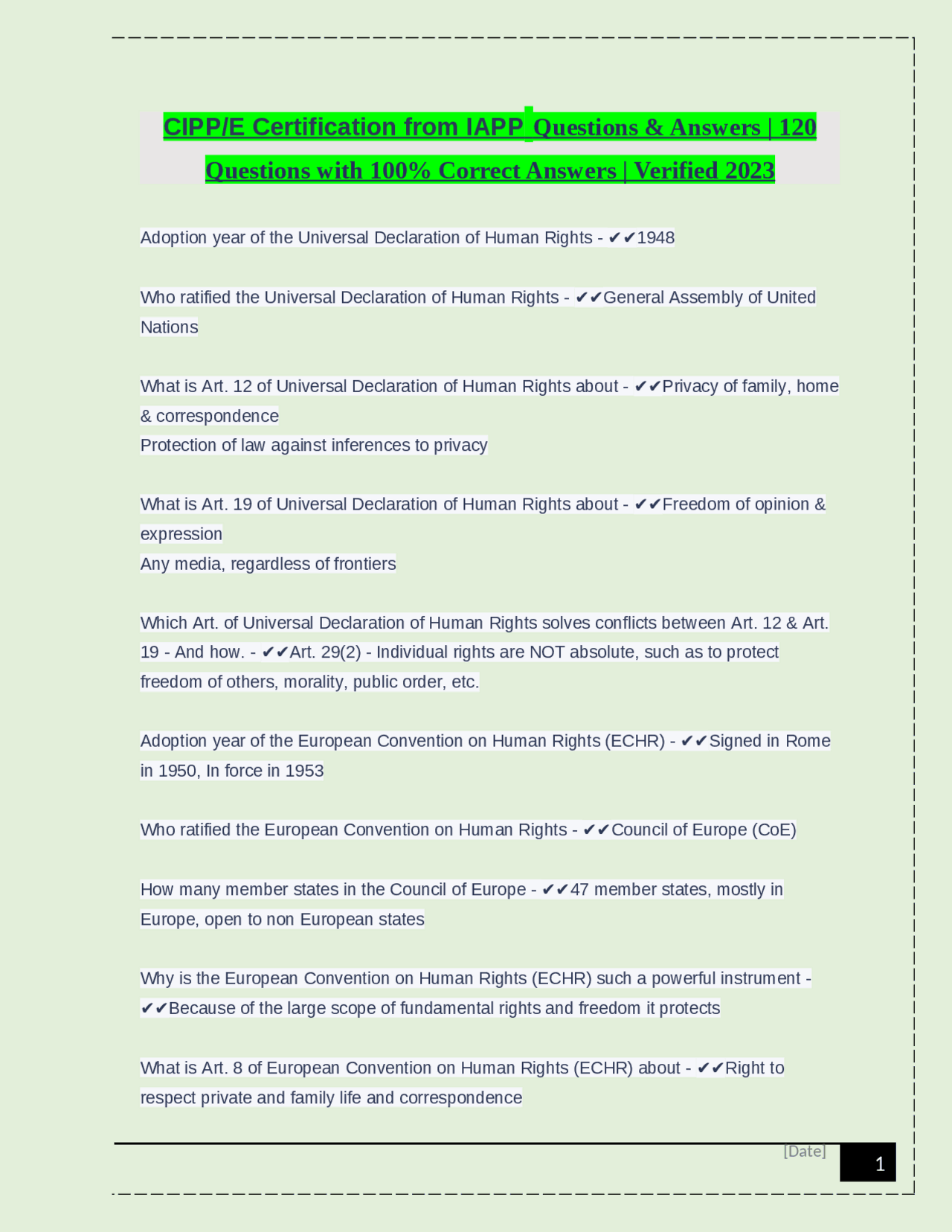 CIPP/E Certification from IAPP Questions Answers 120 Questions with CIPP/E Certification from IAPP Questions Answers 120 Questions with