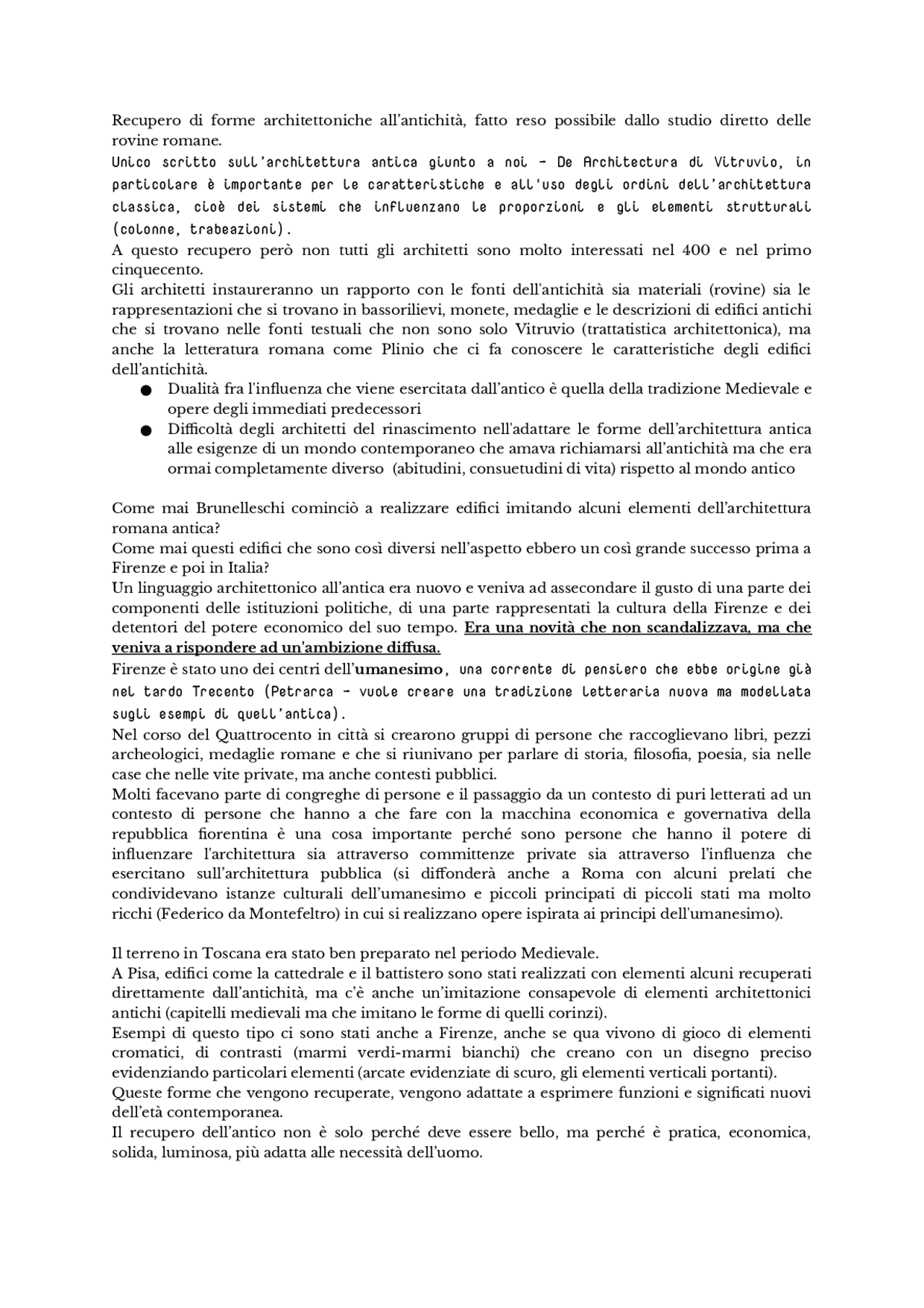 Storia dell'architettura rinascimentale da Brunelleschi a Vignola