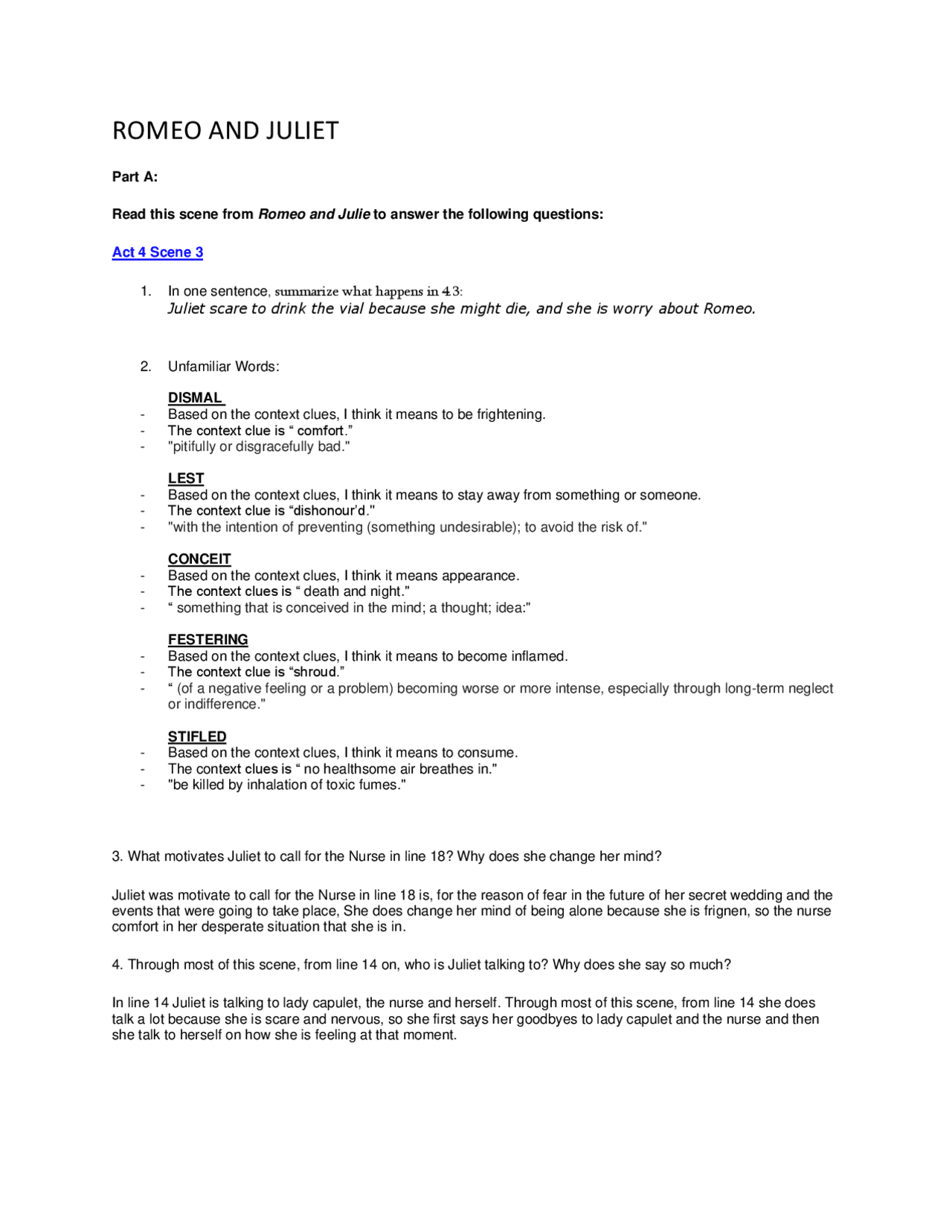Review of Romeo and Juliet | Study notes English | Docsity