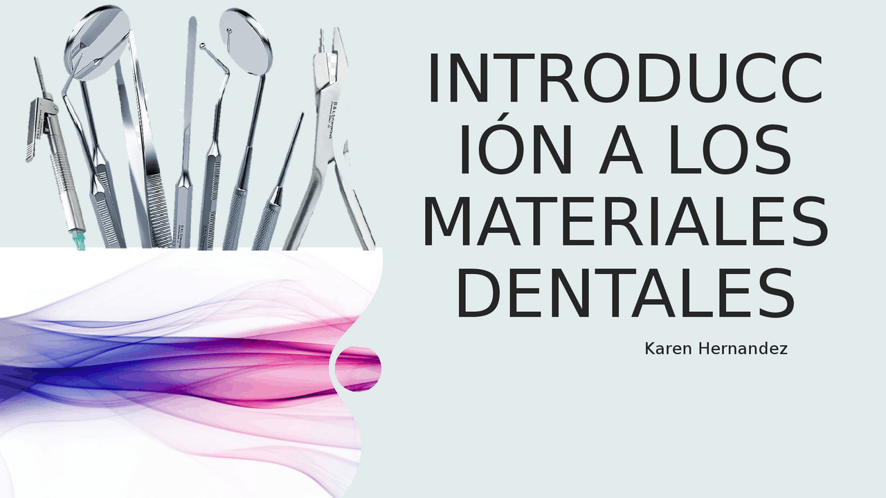 Introducción a materiales dentales | Diapositivas de Ingeniería de