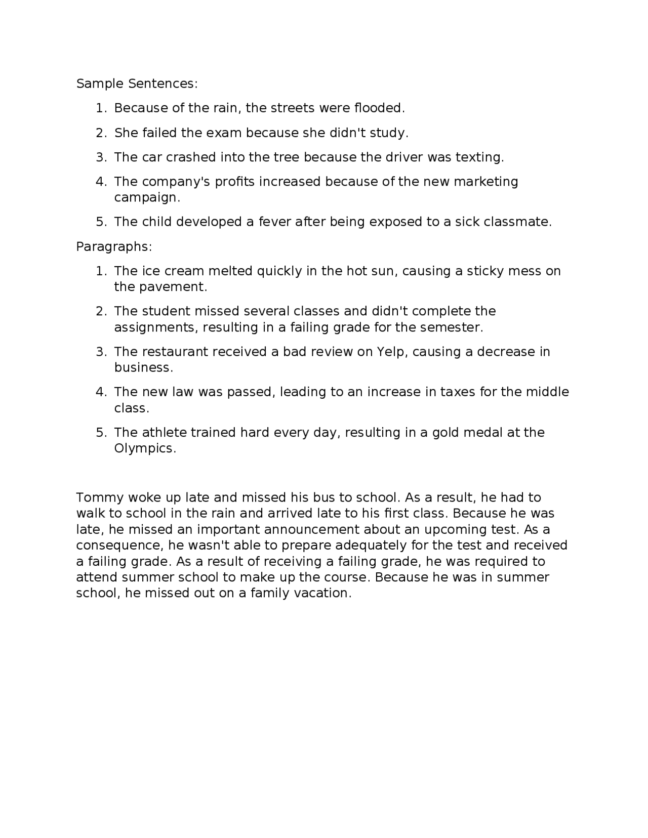 It is an activity for english students. It contains sample sentences ...