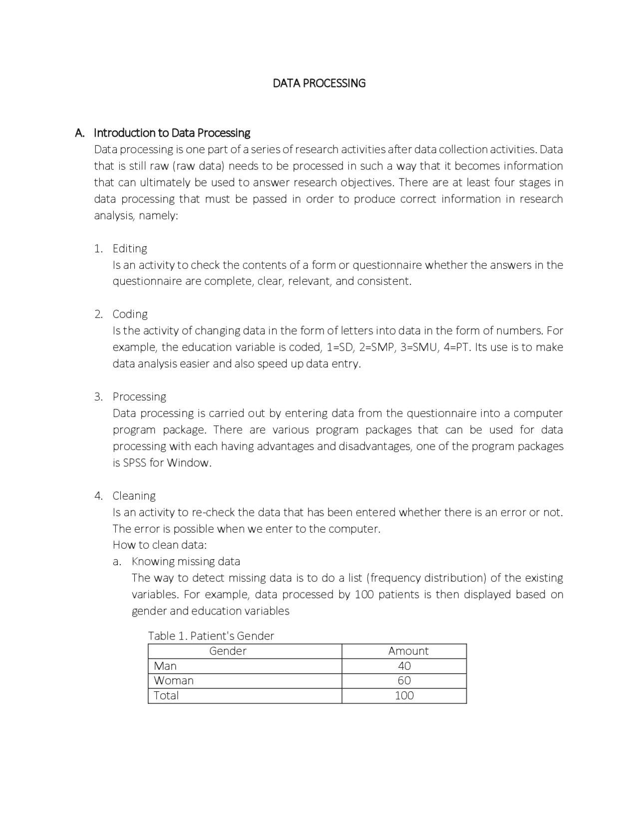 Introduction to Data Processing | Study notes Statistics | Docsity