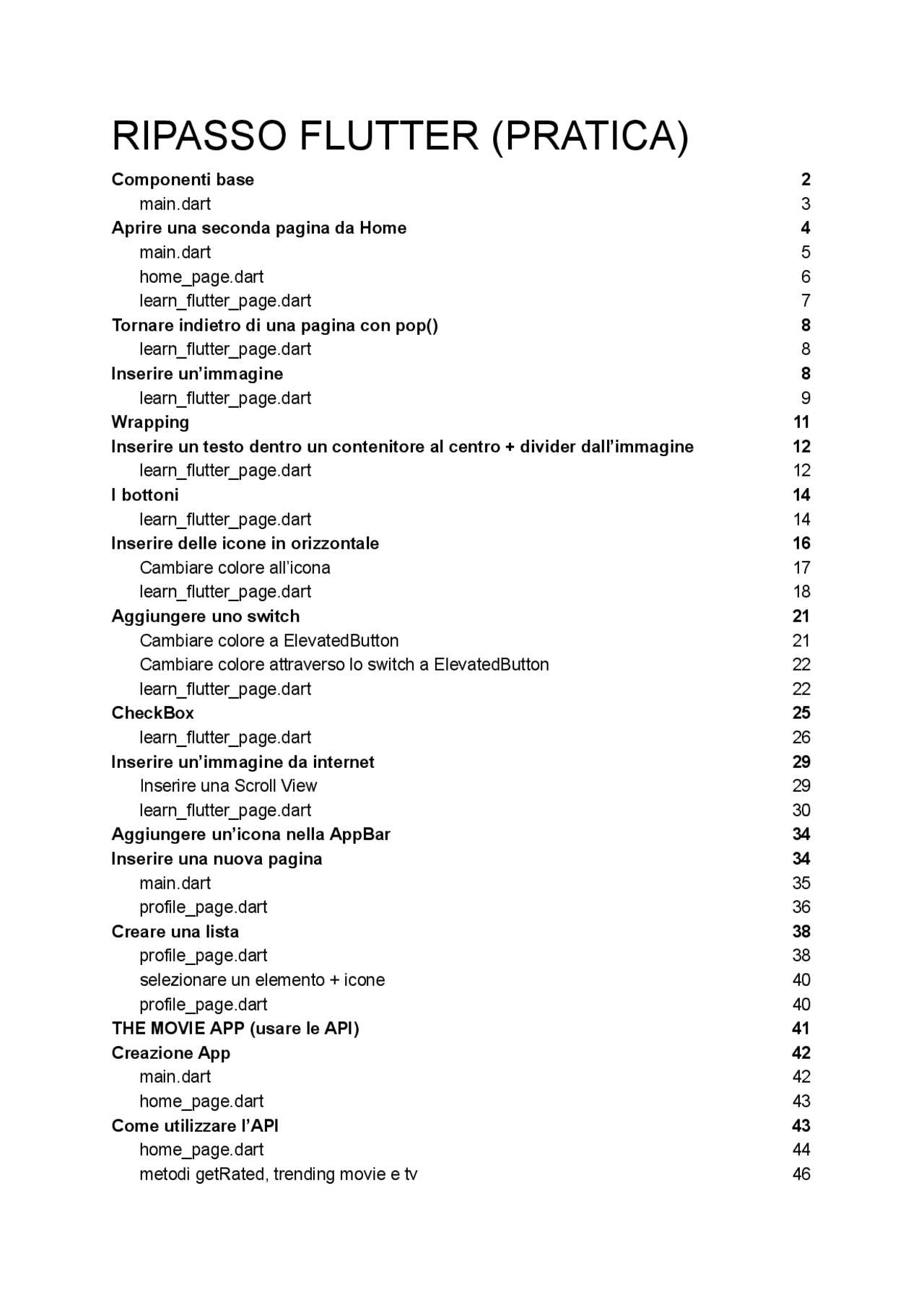 Flutter - esercizi pratici (scrittura del codice) | Esercizi di ...