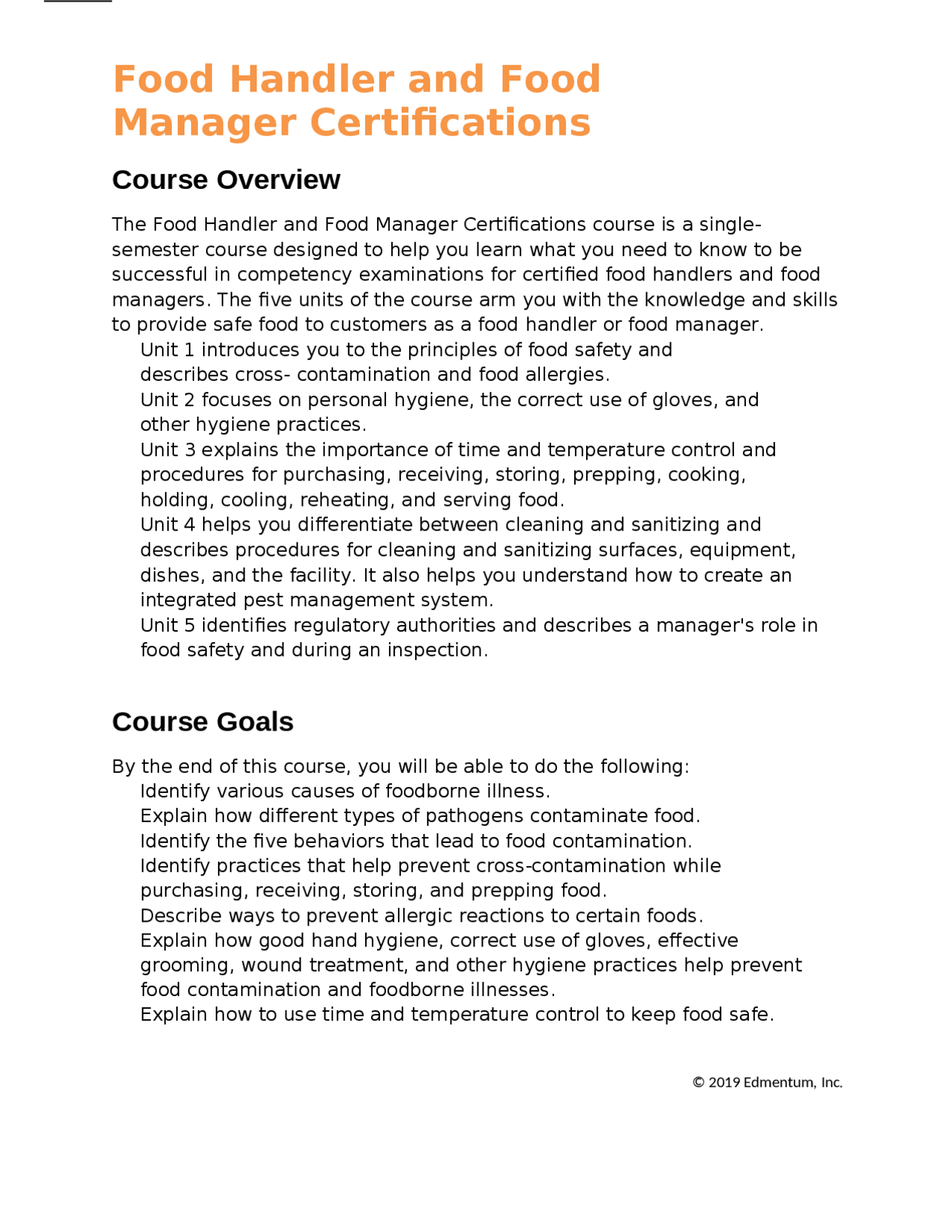 Food Manager Study Guide Food Handler and Food Manager Certifications | Exams Food Science and ...