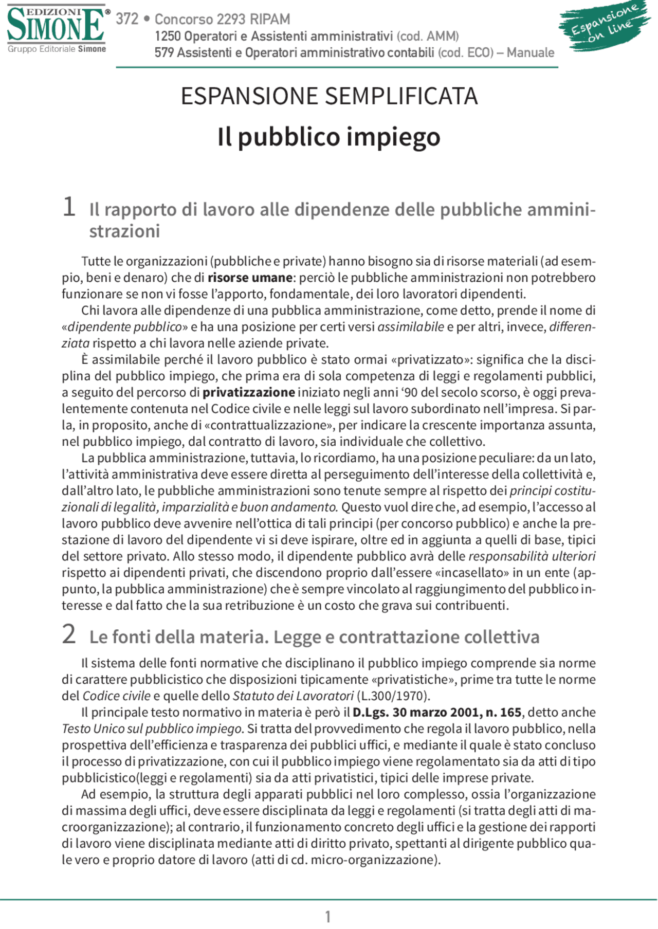 Pubblico impiego Semplificazione per i concorsi Schemi e mappe