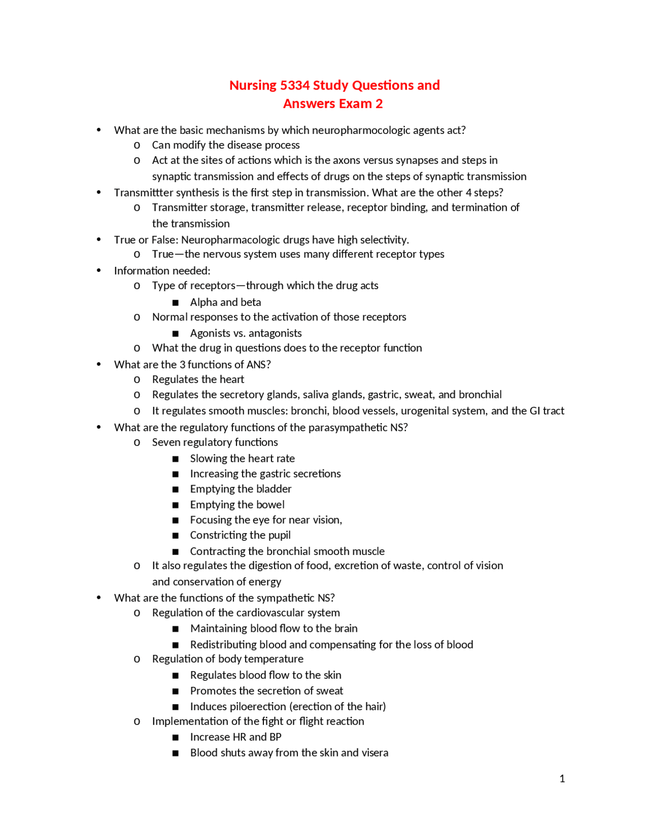Nursing 5334 Study Questions and Answers Exam 2 | Study Guides ...