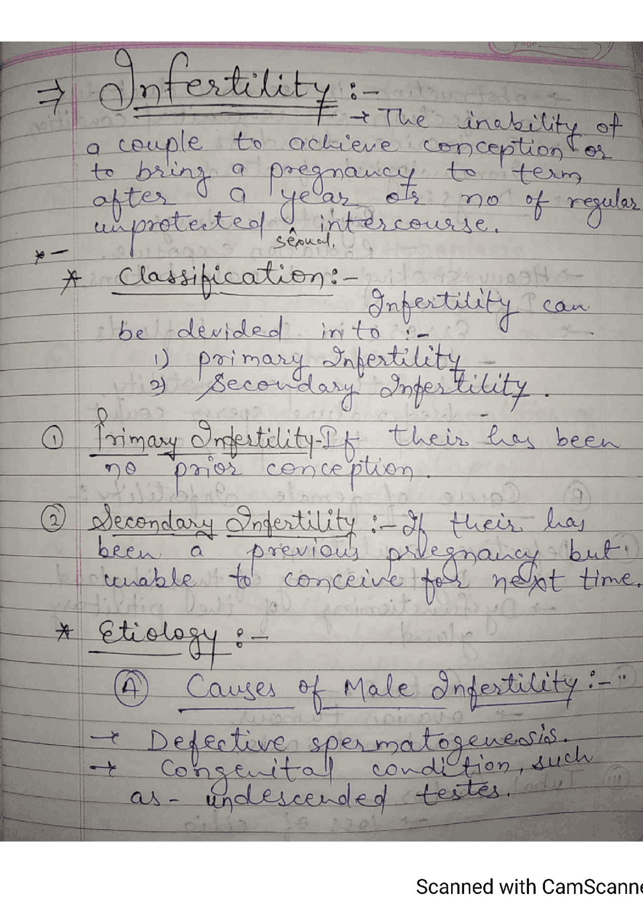 Class Notes-Exam Review and Revision Notes on INFERTILITY | Study notes ...