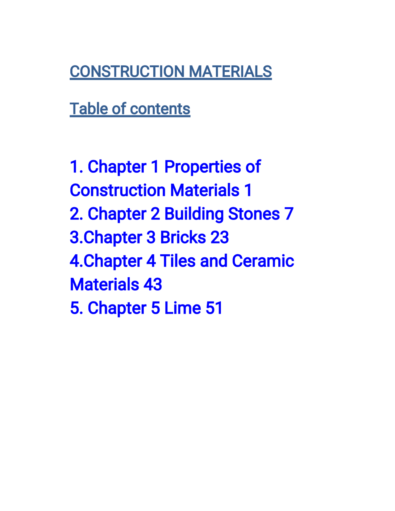 Construction Materials | Study notes Civil Engineering | Docsity