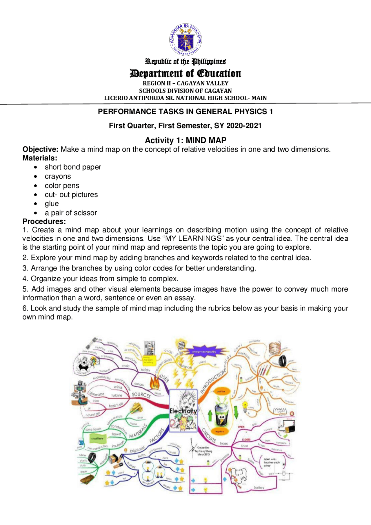 Physics Tasks Performance task in General Physics 1 | Exercises Physics | Docsity