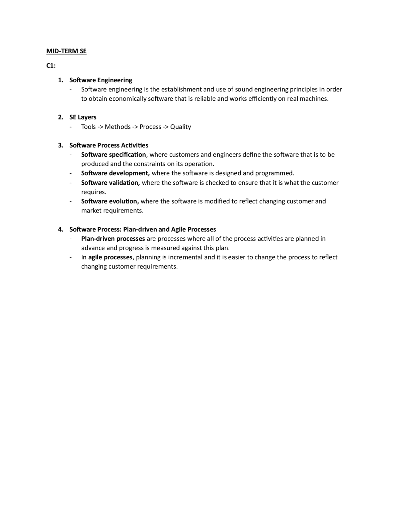 Software Engineering | Study notes Software Engineering | Docsity