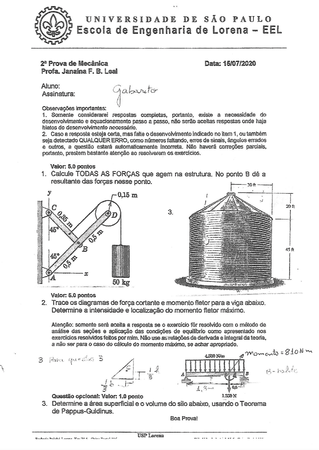 Prova De Mecânica Básica Com Gabarito - RETOEDU