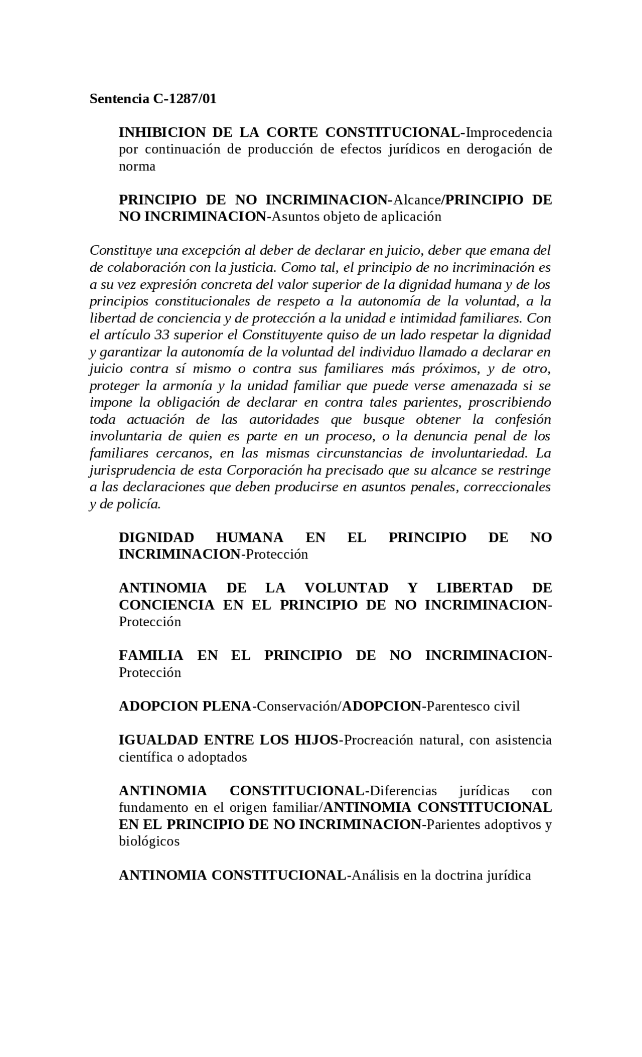 Sentencia de la corte constitucional | Apuntes de Derecho