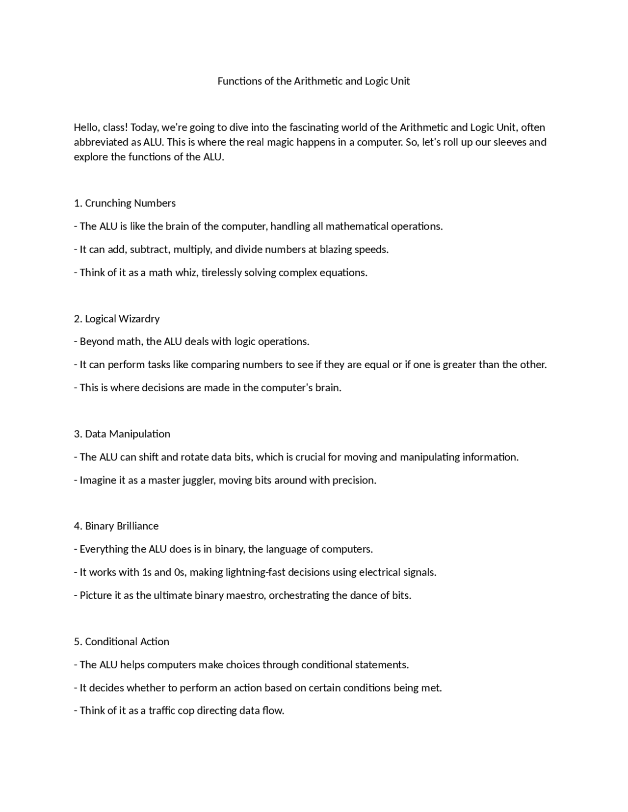 Free ICT lecture/lesson notes | Lecture notes Computer science | Docsity