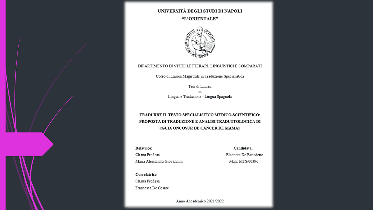 Tesi Di Laurea In Inglese Traduzione