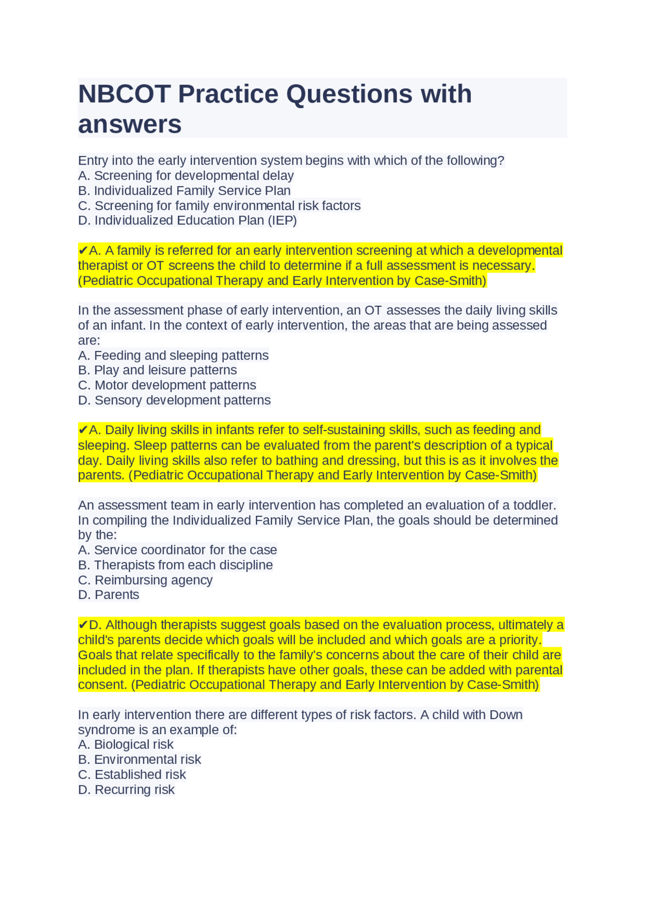 NBCOT Practice Questions With Answers Exams Nursing Docsity nbcot-practice-questions-with-answers-exams-nursing-docsity