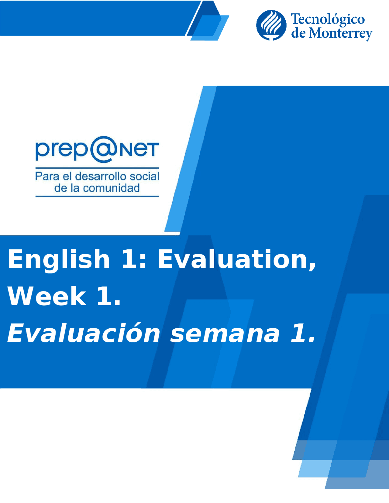 ingles semana 1 prepanet | Ejercicios de Inglés | Docsity