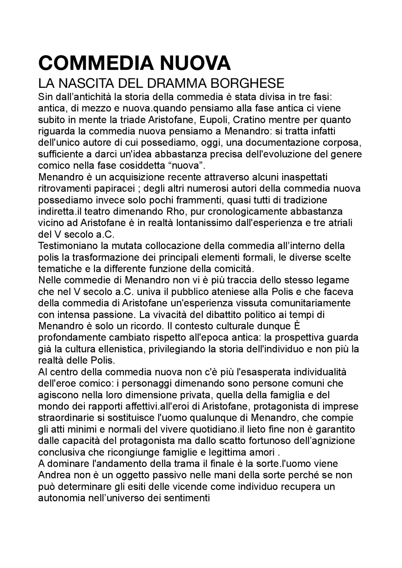 La nuova commedia greca , Menandro e l’età ellenistica | Schemi e mappe ...