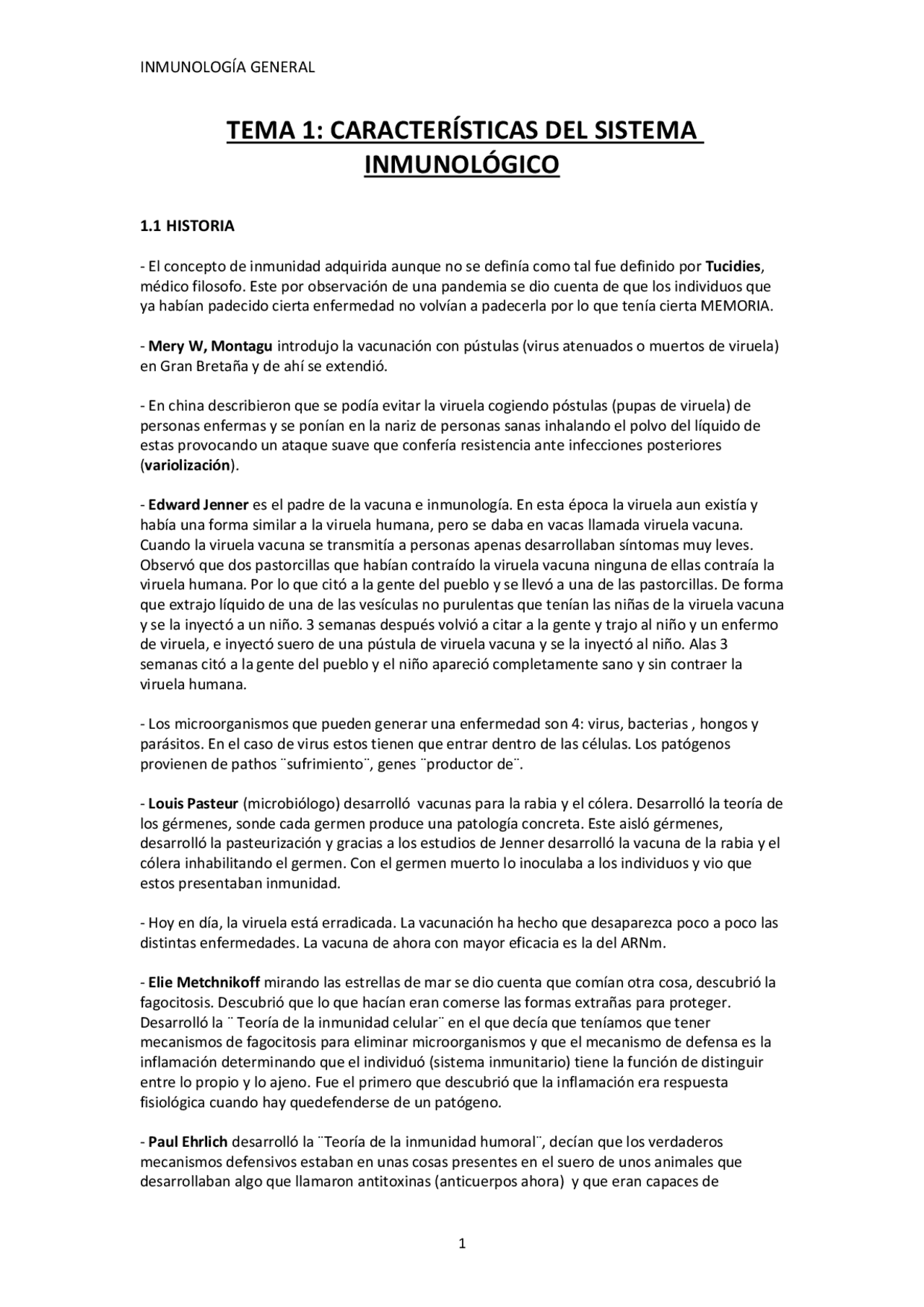 Tema 1 Inmunología General Apuntes De Inmunología Docsity