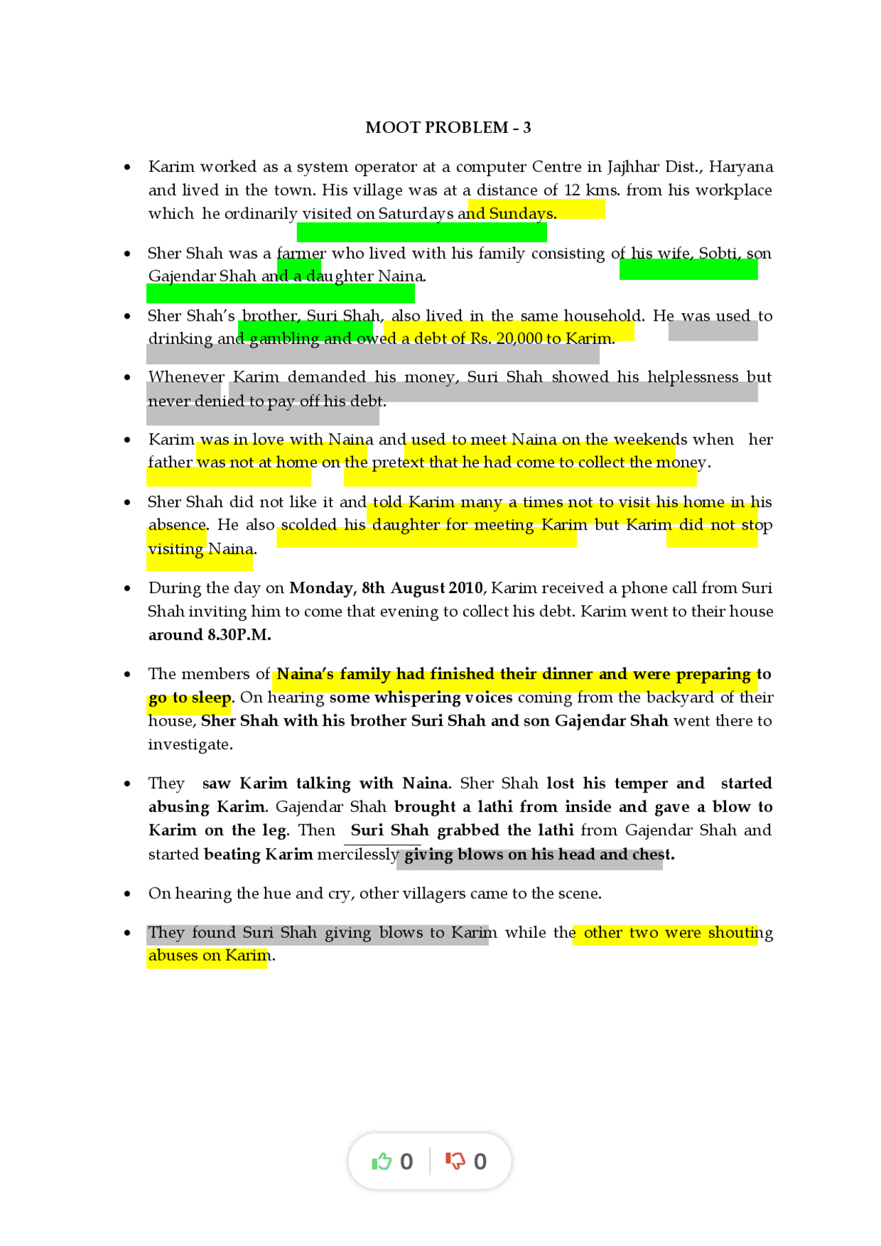 Moot Court Case with Facts Exercises Law Docsity