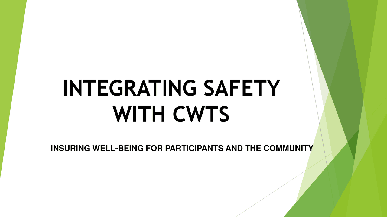 Outreach Program Cwts Integrating safety into cwts program to ensure the safety of the nstp ...