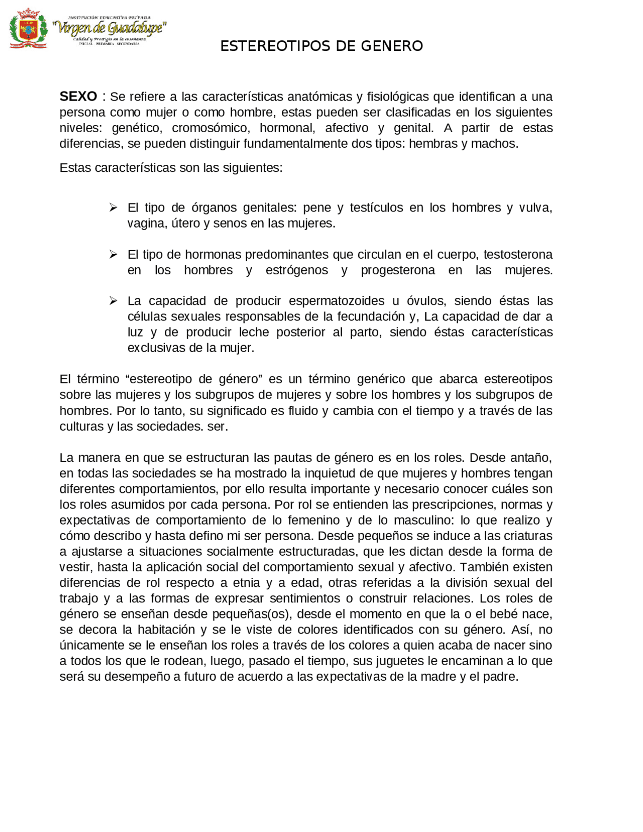 Lectura de estereotipos de género | Ejercicios de Lengua y Literatura ...
