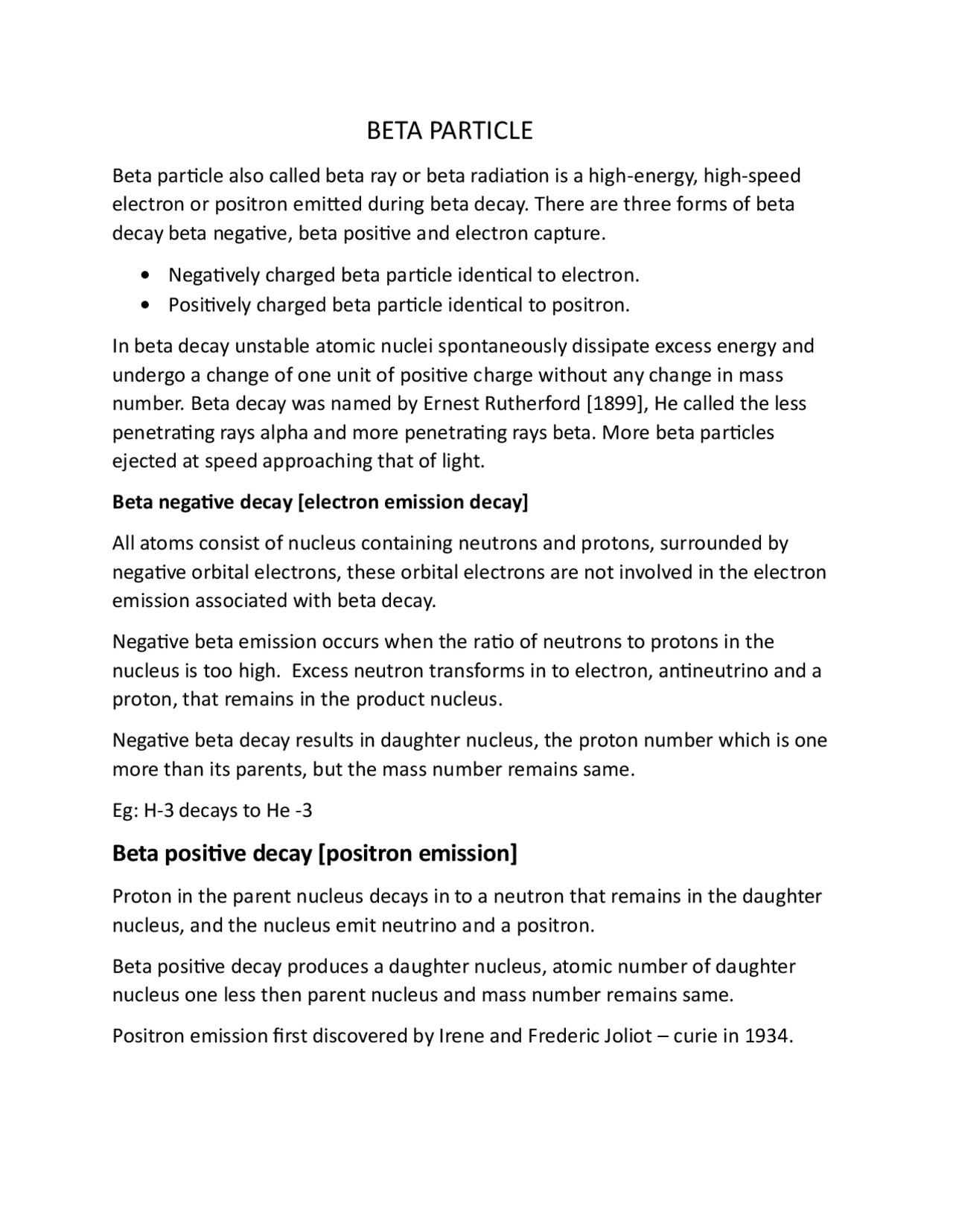 Beta rays types radioactivity radiation physics | Lecture notes Nuclear ...