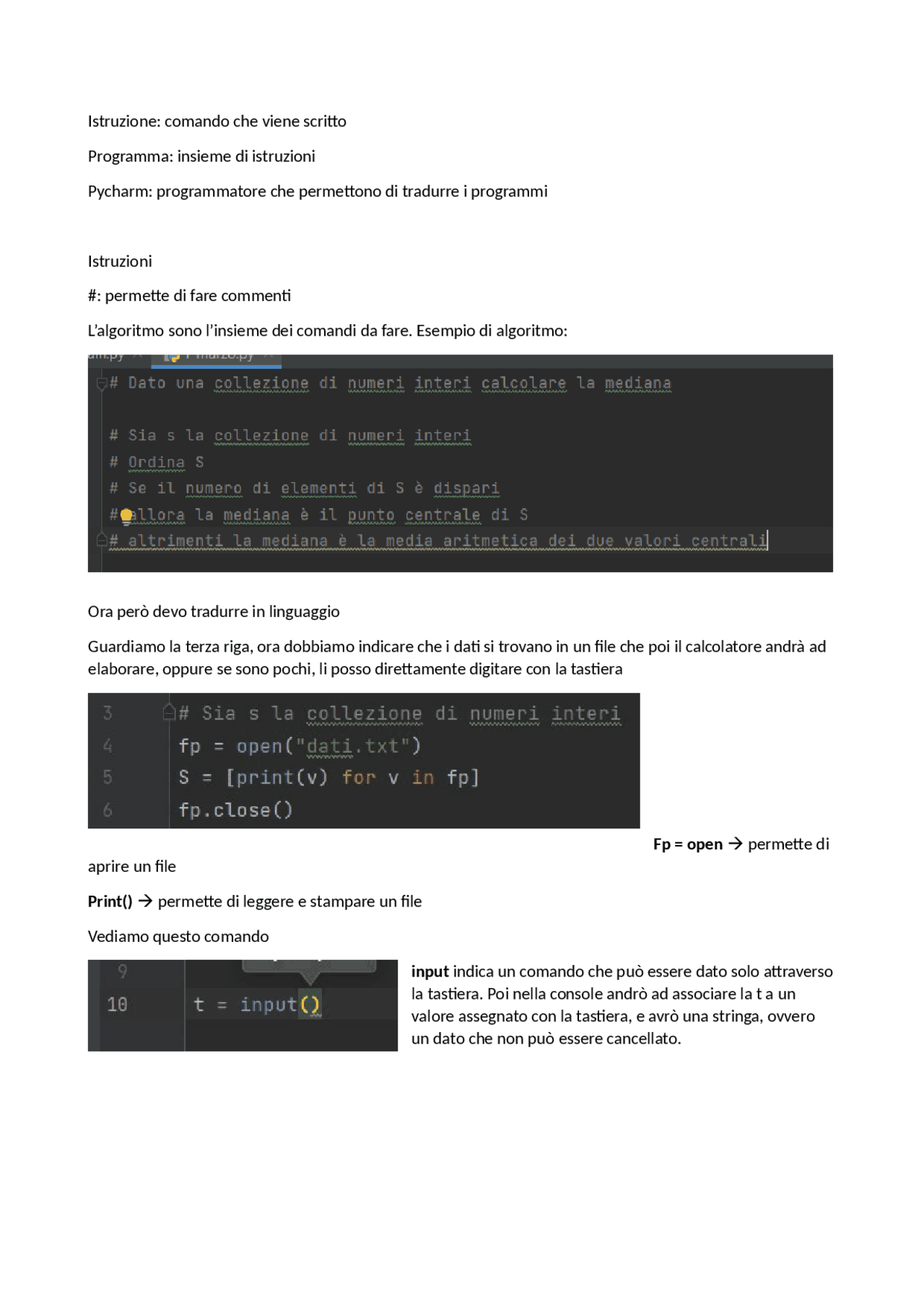 Informatica (Python) | Appunti di Elementi di Informatica | Docsity