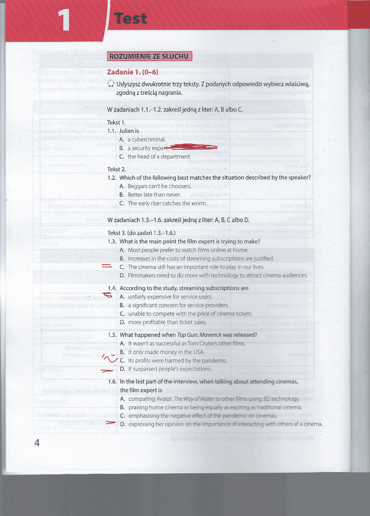 Angielski zadania na | Ćwiczenia Język angielski | Docsity