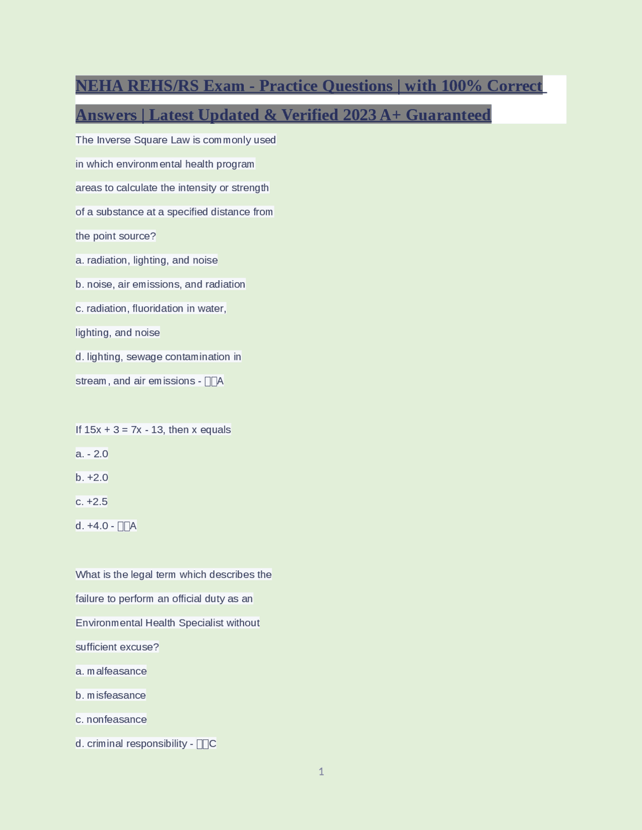 Neha Rehs Rs Exam Practice Questions With 100 Correct Answers Latest Updated Veri Neha Rehs Rs Exam Practice Questions With 100 Correct Answers Latest Updated Veri