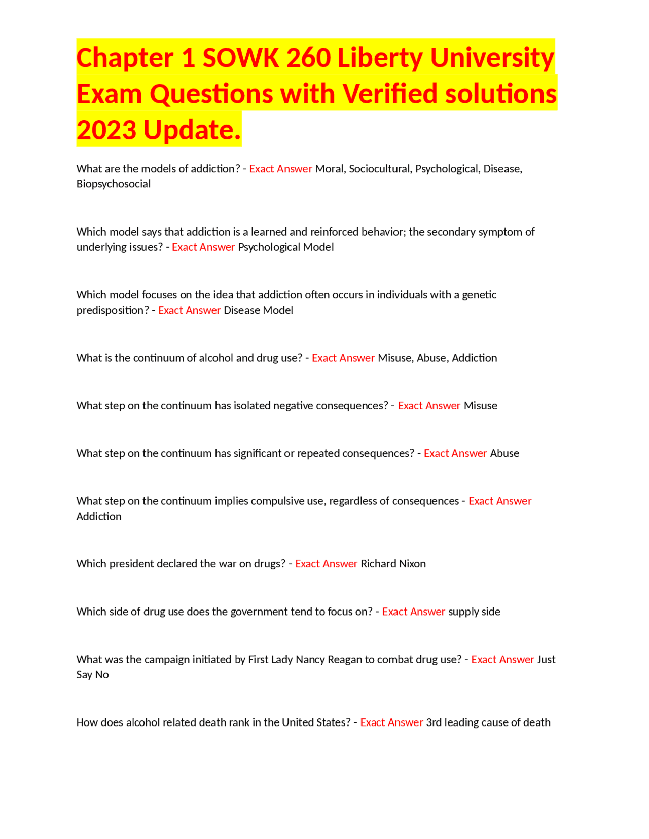 Chapter 1 SOWK 260 Liberty University Exam Questions With Verified chapter-1-sowk-260-liberty-university-exam-questions-with-verified