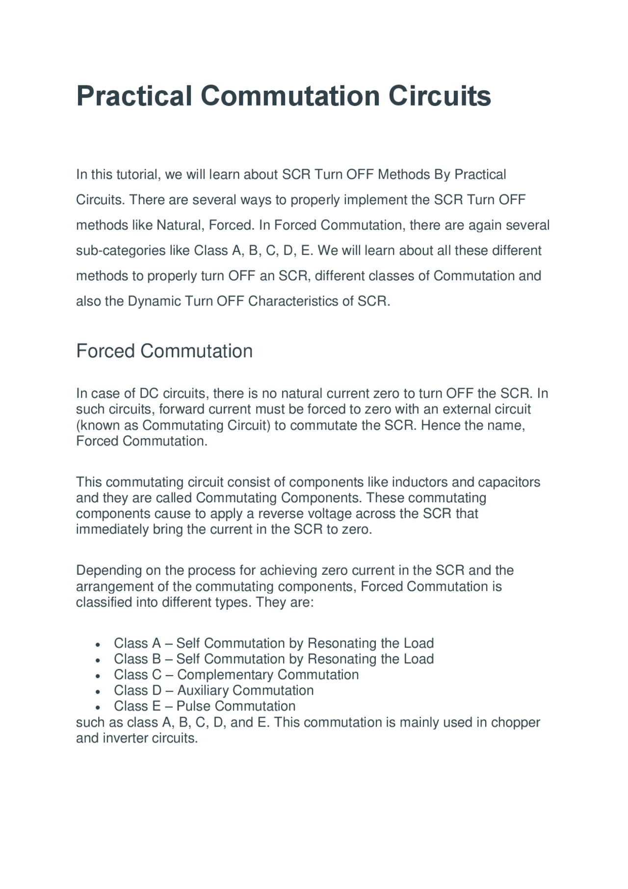 Types of commutation | Schemes and Mind Maps Engineering | Docsity