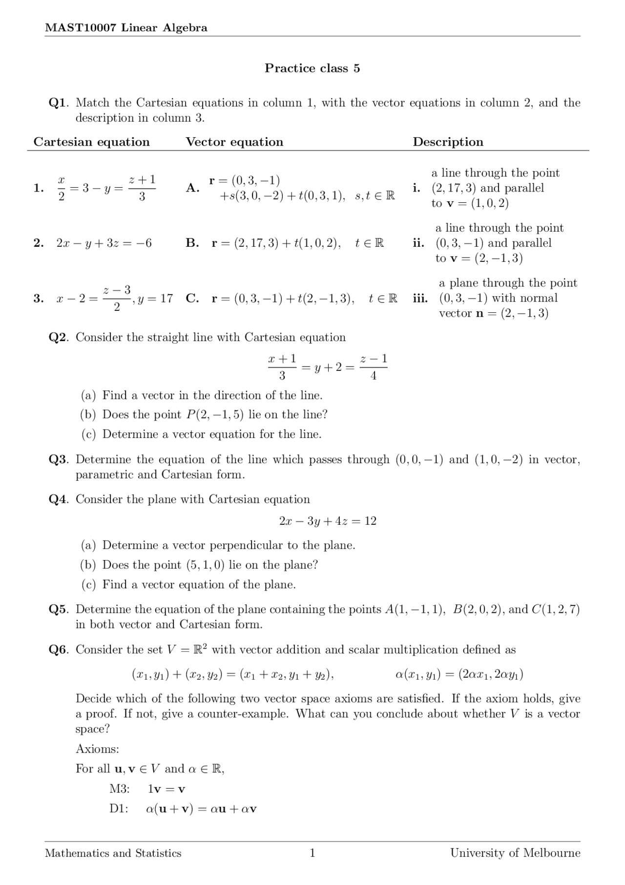 Mathematics 123 Mathematics 123 | Exercises Mathematics | Docsity
