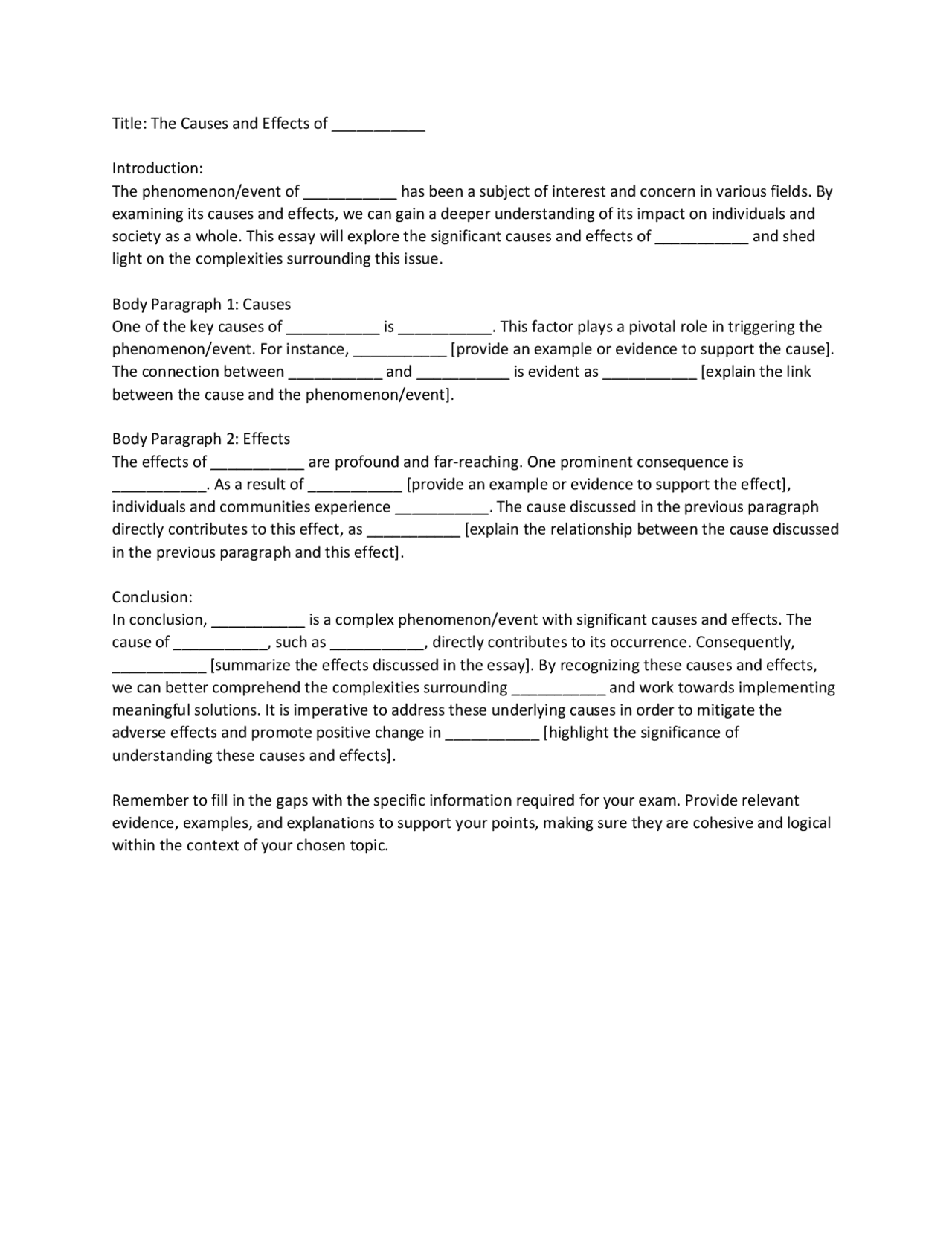 Reason Essay Example Cause and effect essay examples | Schemes and Mind Maps Creative ...