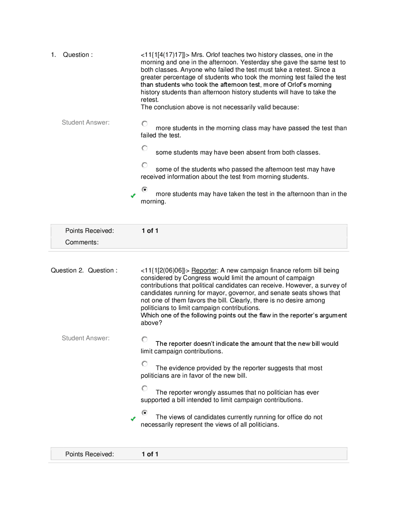 Gen 499 week 4 critical thinking quiz.pdf | Exercises Nursing | Docsity