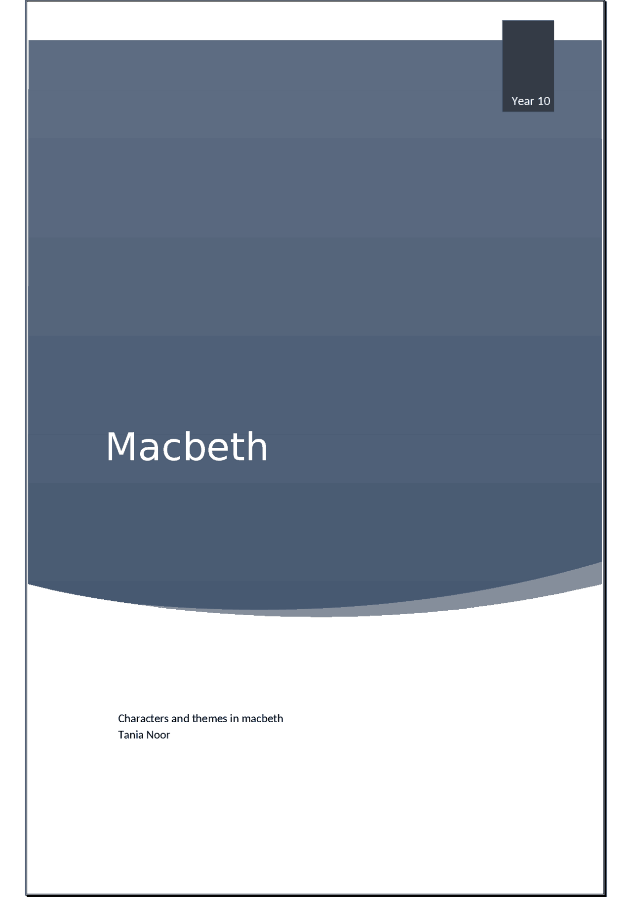 Book Macbeth Note Year 10 yearly Macbeth critical analysis | Study notes English | Docsity