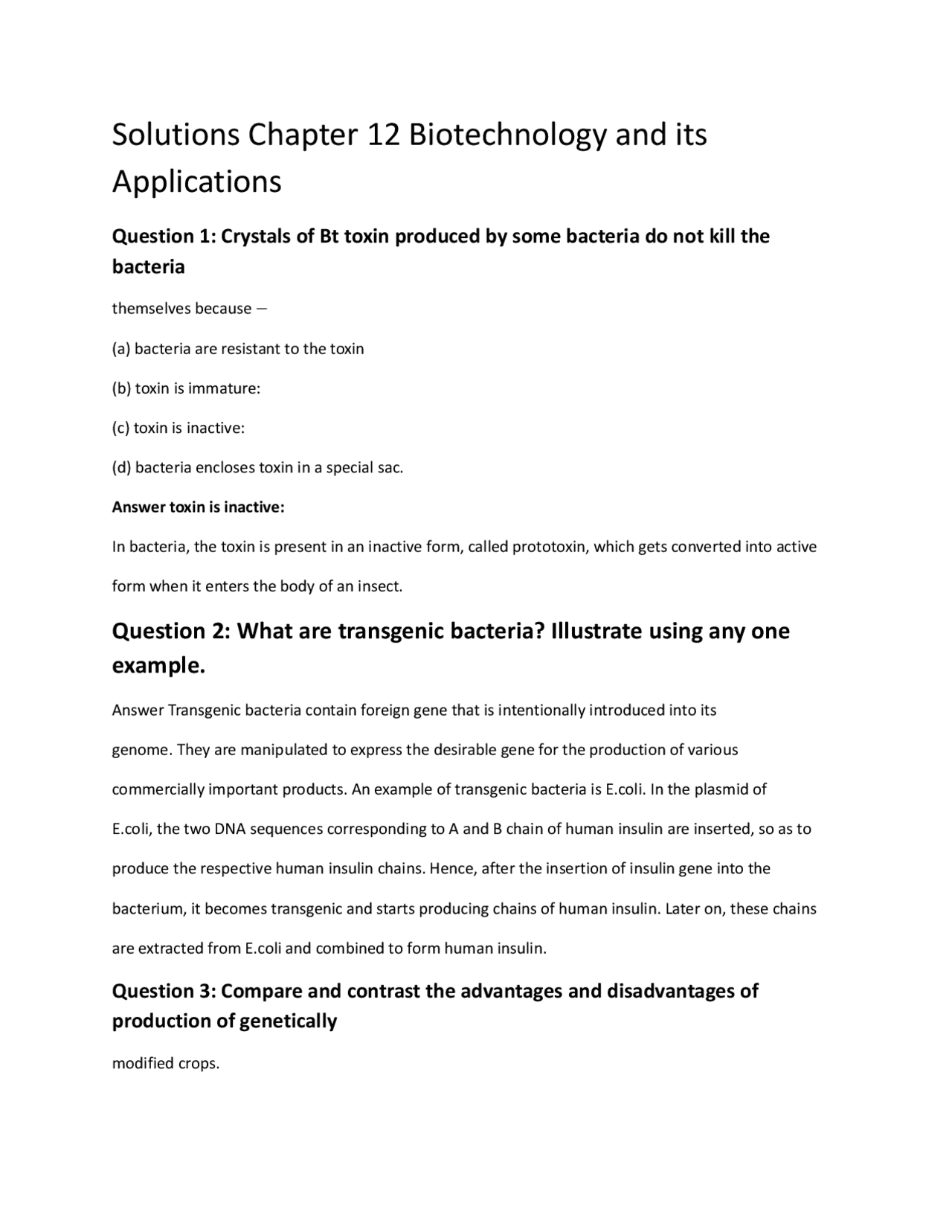 CLASS 12TH BIOLOGY textbook solution ch-12 th | Study notes Biology ...