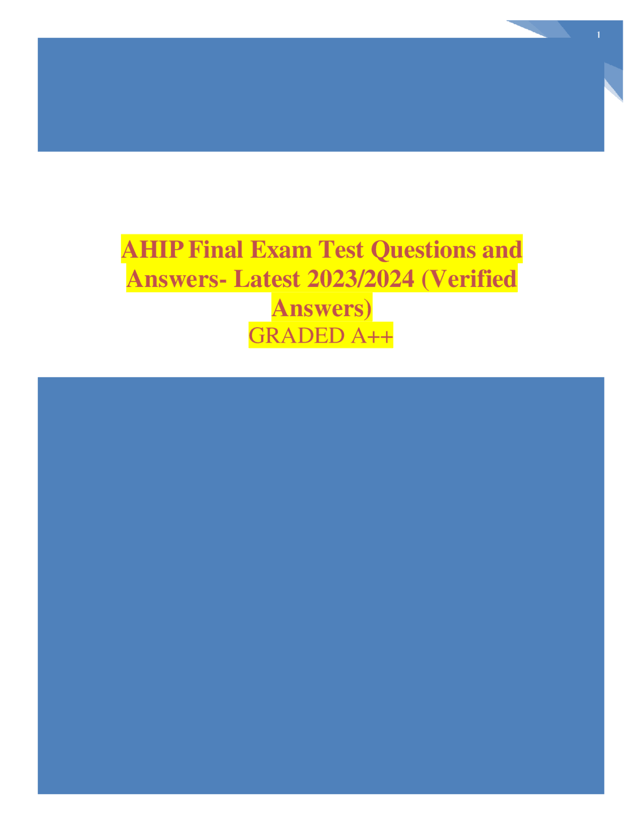 AHIP Final Exam Test Questions and Answers 2022 2023 Verified ahip-final-exam-test-questions-and-answers-2022-2023-verified