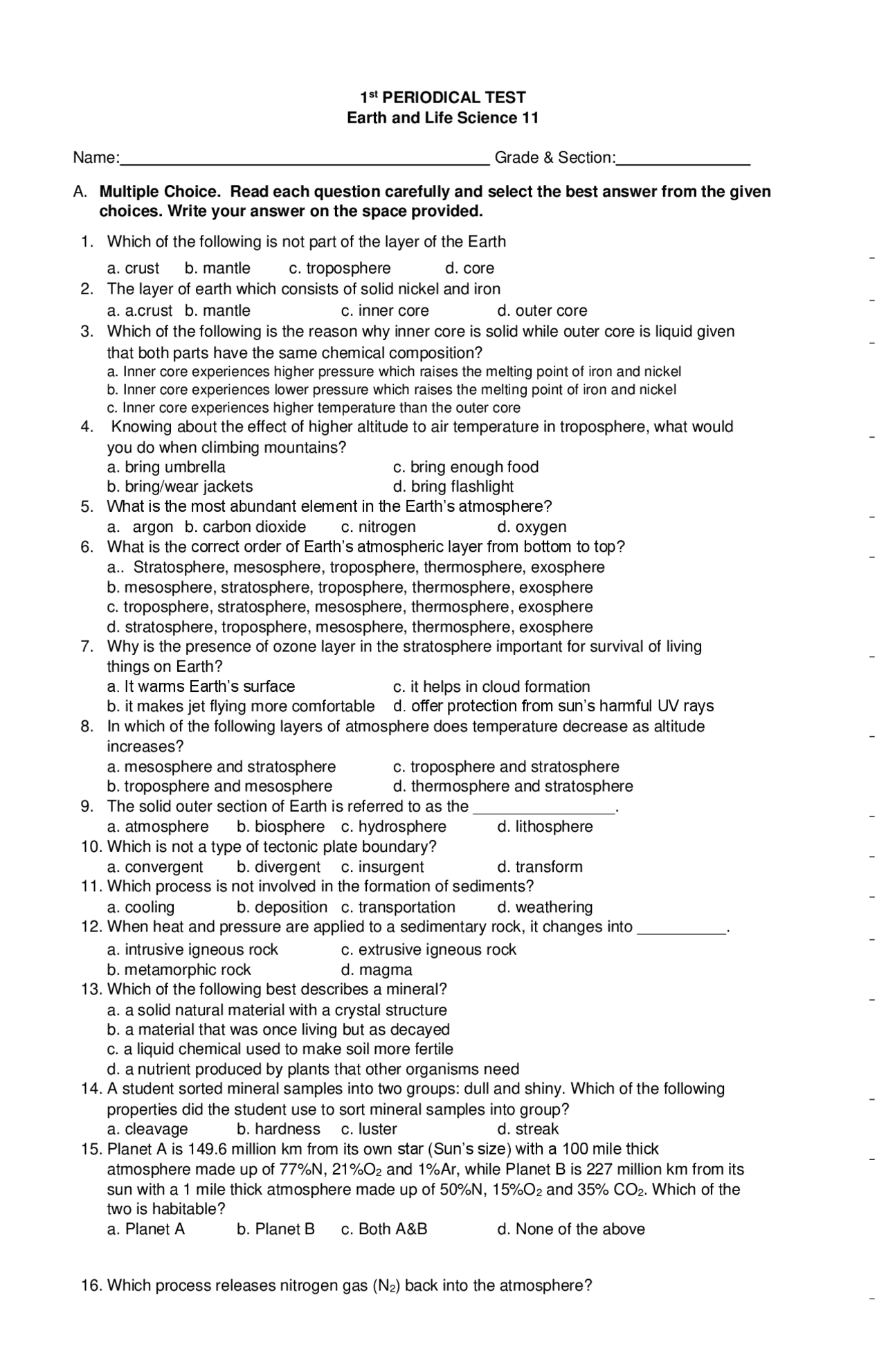 Earth And Life Science Exam Reviewer Exams Earth Science Docsity earth-and-life-science-exam-reviewer-exams-earth-science-docsity
