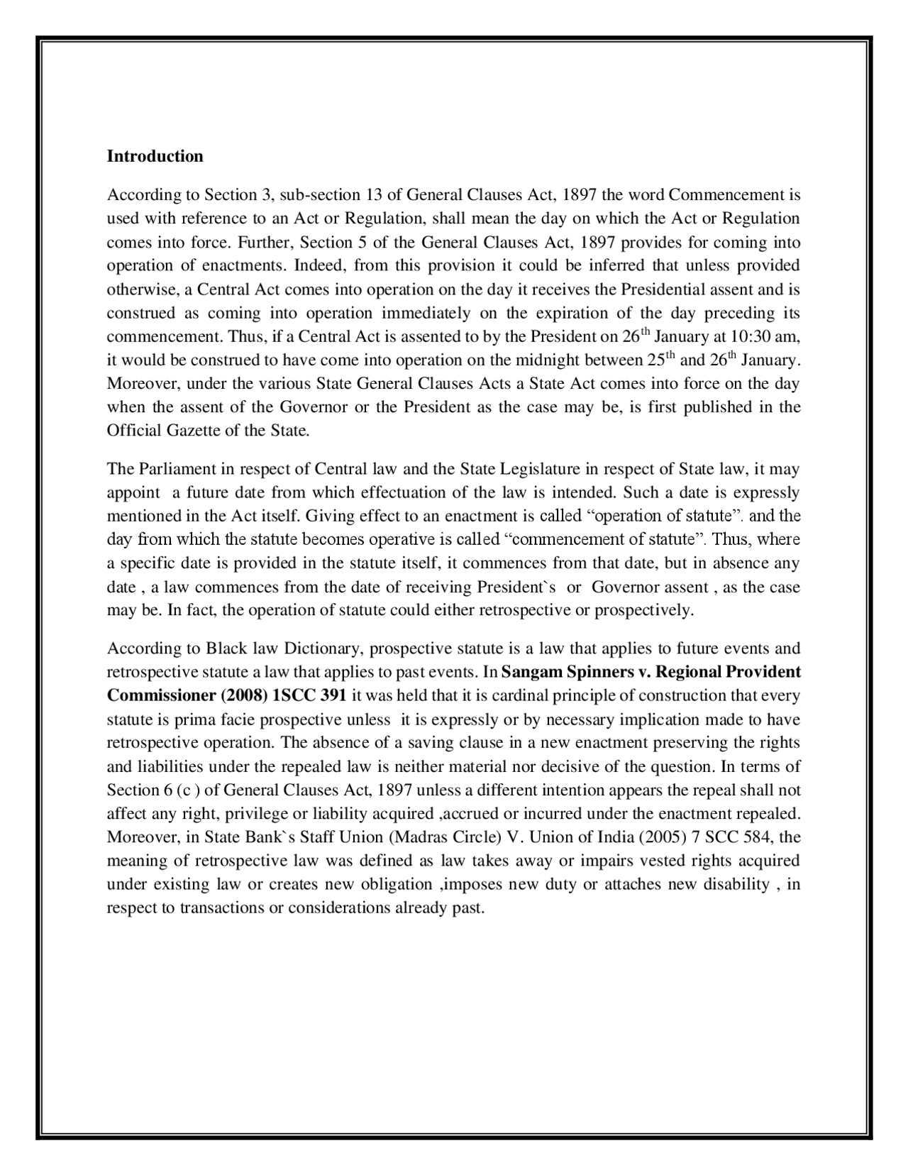 Operation of Retrospective and Prospective Statutes. | Study Guides ...