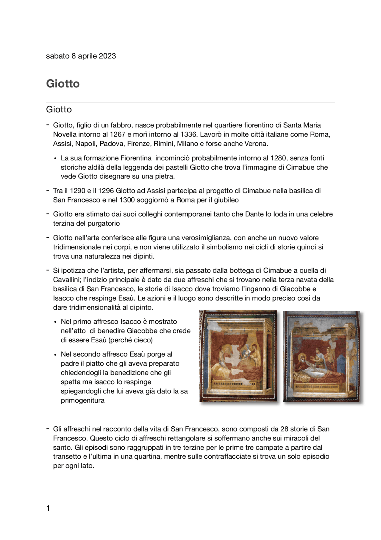 La vita di Giotto e le principali opere | Appunti di Elementi di storia ...