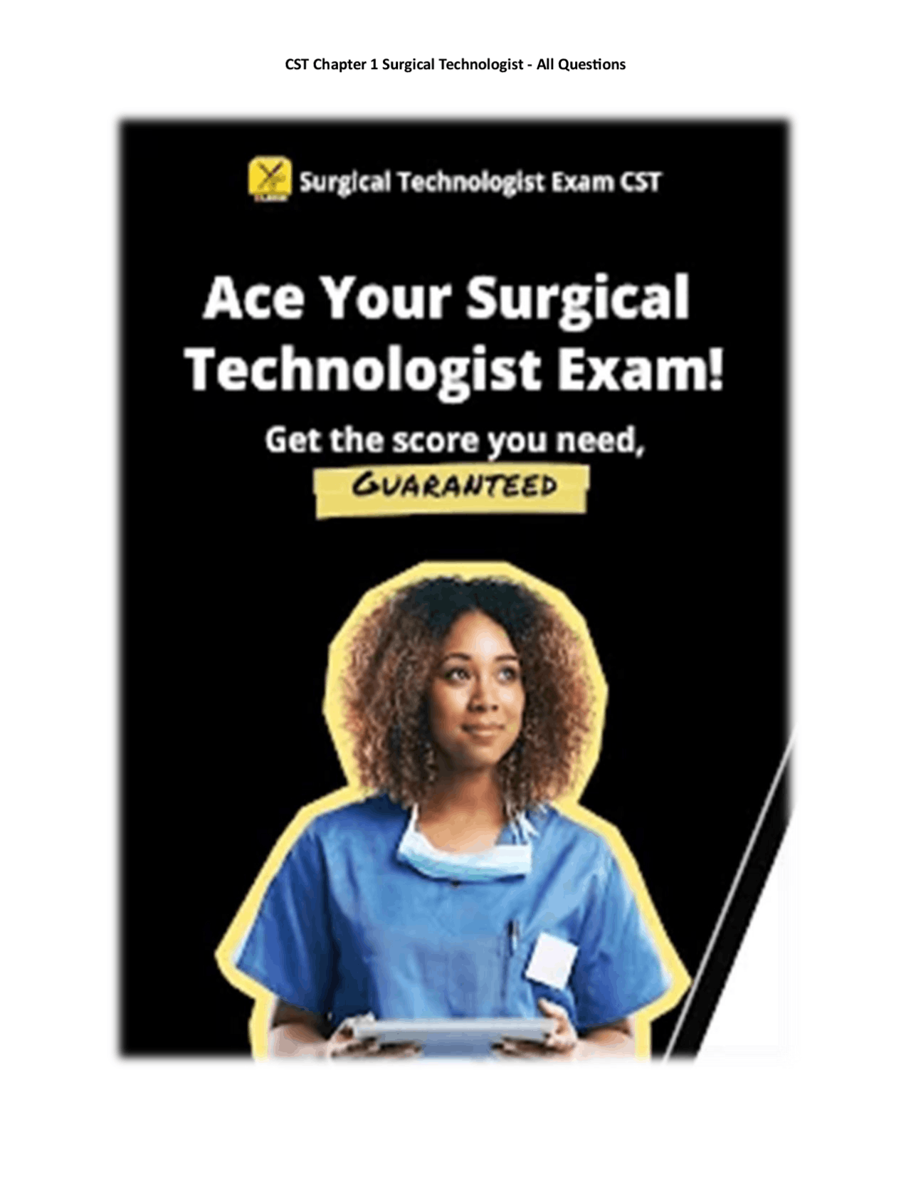 CST Chapter 1 Surgical Technologist - All Questions Test Challenge with ...