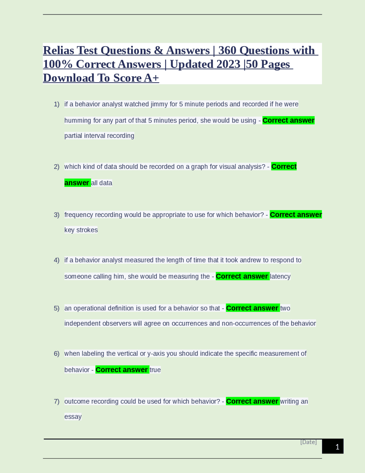 Relias Test Questions & Answers | 360 Questions with 100% Correct ...