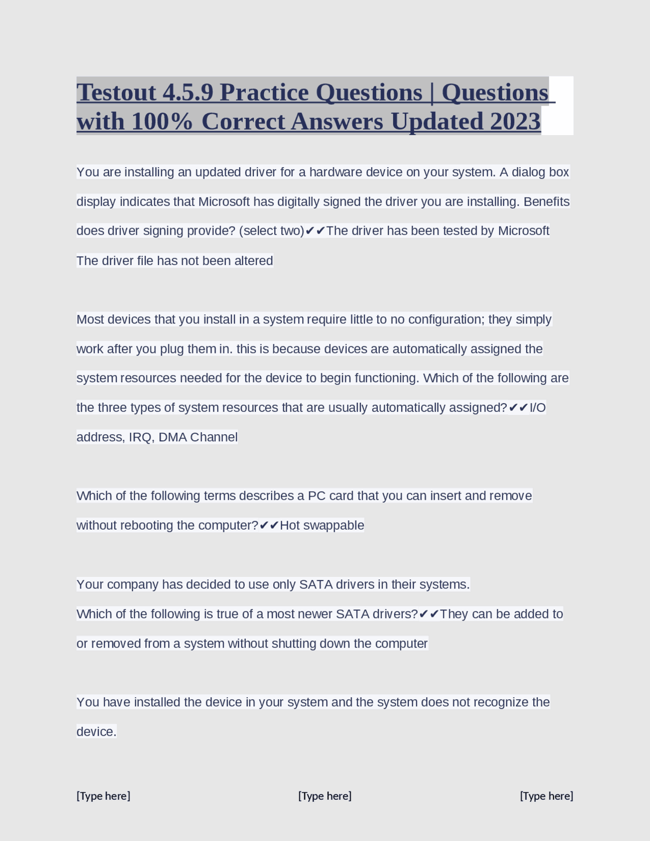 Testout 4.5.9 Practice Questions Questions with 100 Correct Answers