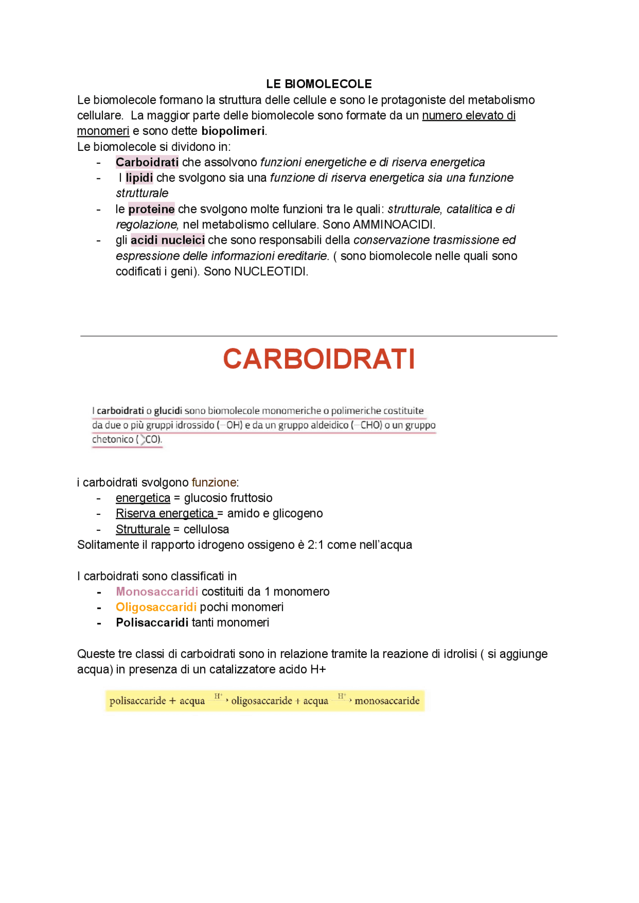 Biomolecole fino alle vitamine | Schemi e mappe concettuali di Chimica ...