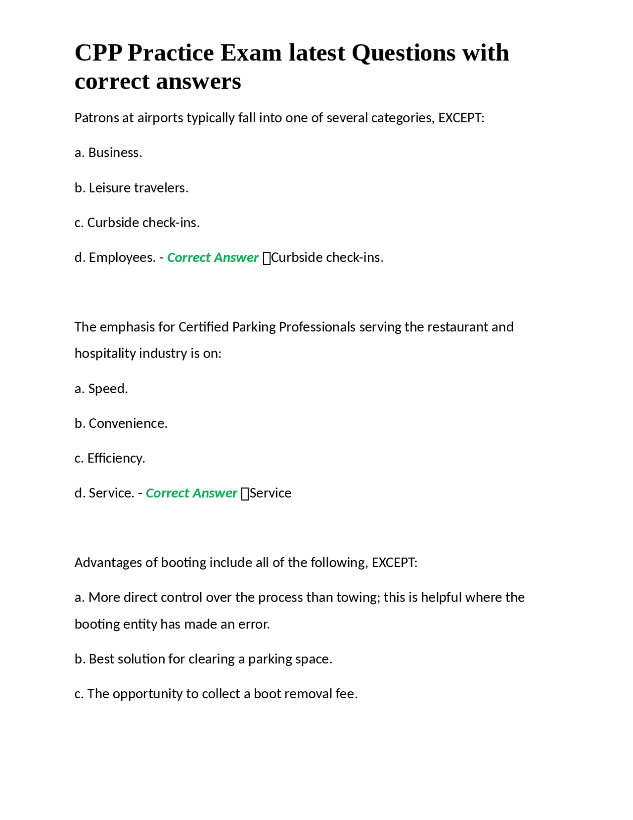 CPP Practice Exam Latest Questions With Correct Answers Exams Nursing Cpp practice exam latest questions with correct answers exams nursing