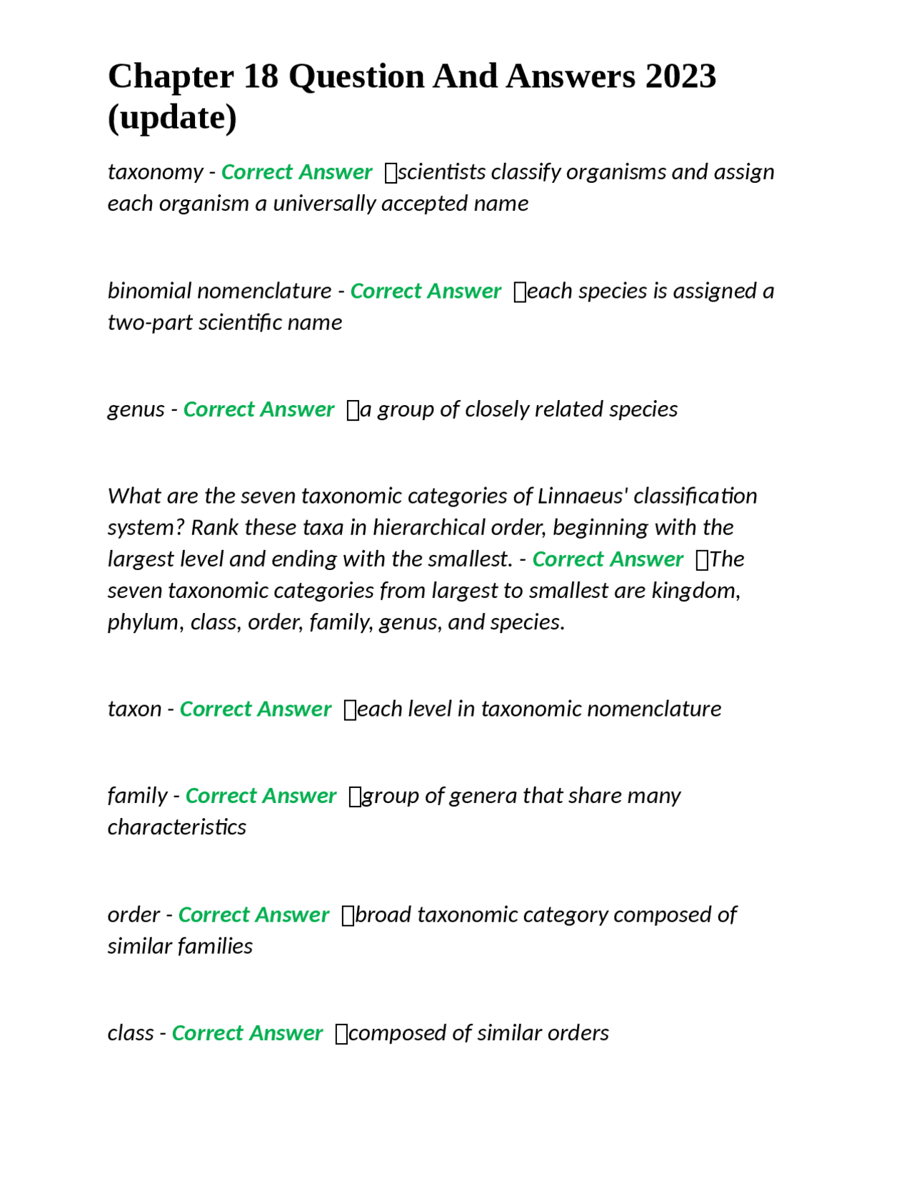 Chapter 18 Question And Answers 2023 (update) | Exams Nursing | Docsity
