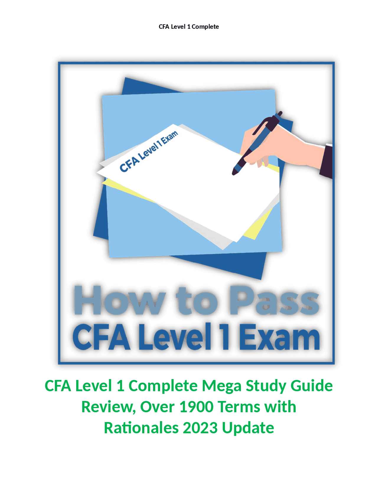 CFA Level 1 Complete Mega Study Guide Review, Over 1900 Terms with ...
