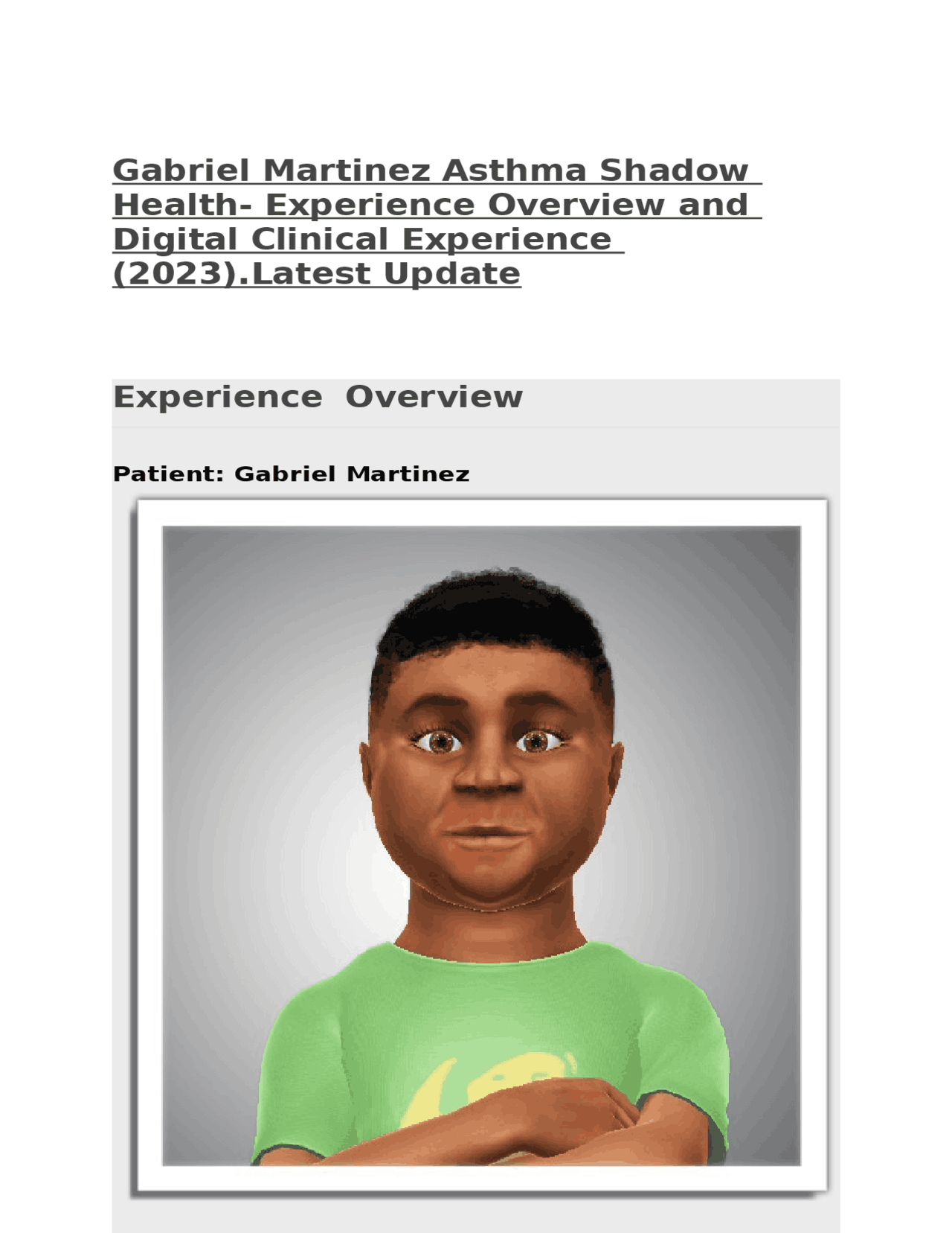 Shadow Health Asthma Exacerbation Gabriel Quizlet - dfygmio