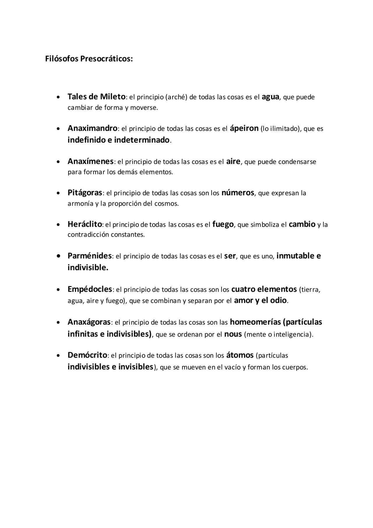 Filósofos presocráticos | Esquemas y mapas conceptuales de Historia de ...