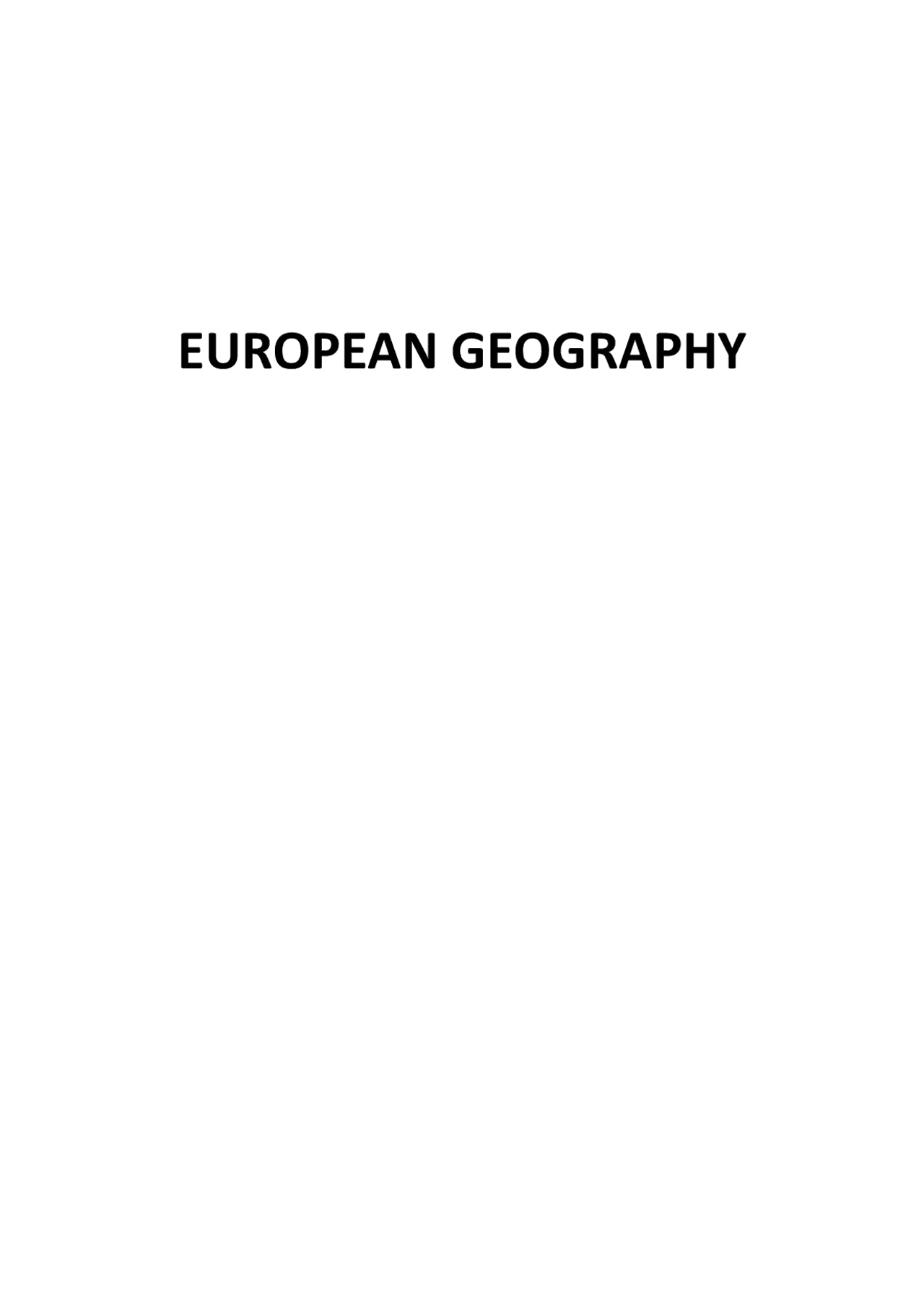 European geography (global vision) Apuntes de Geografía Docsity